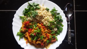 Süßkartoffelcurry mit Reis